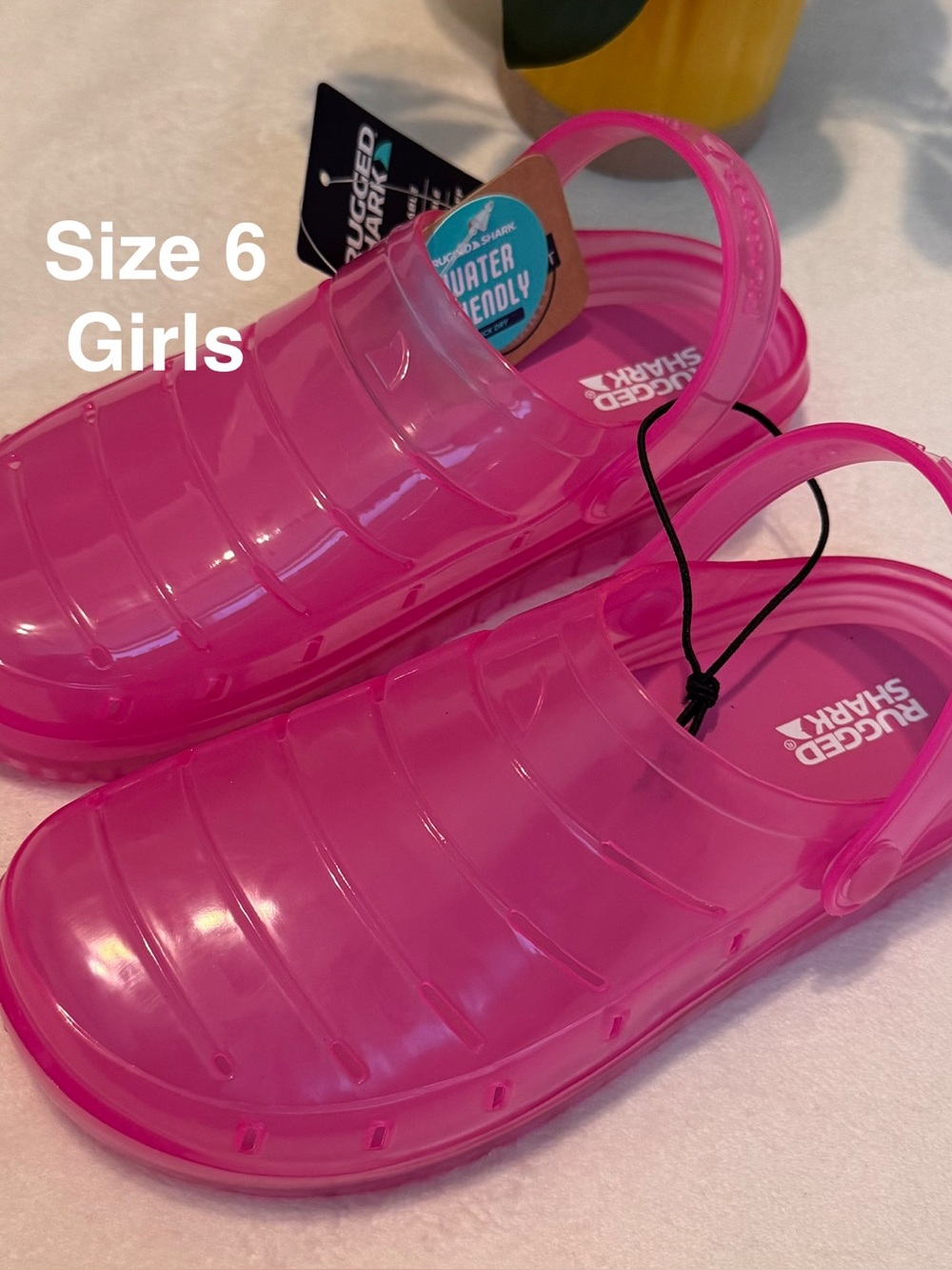 Rugged Shark Girls Jelly Clog Sandals, Size 6